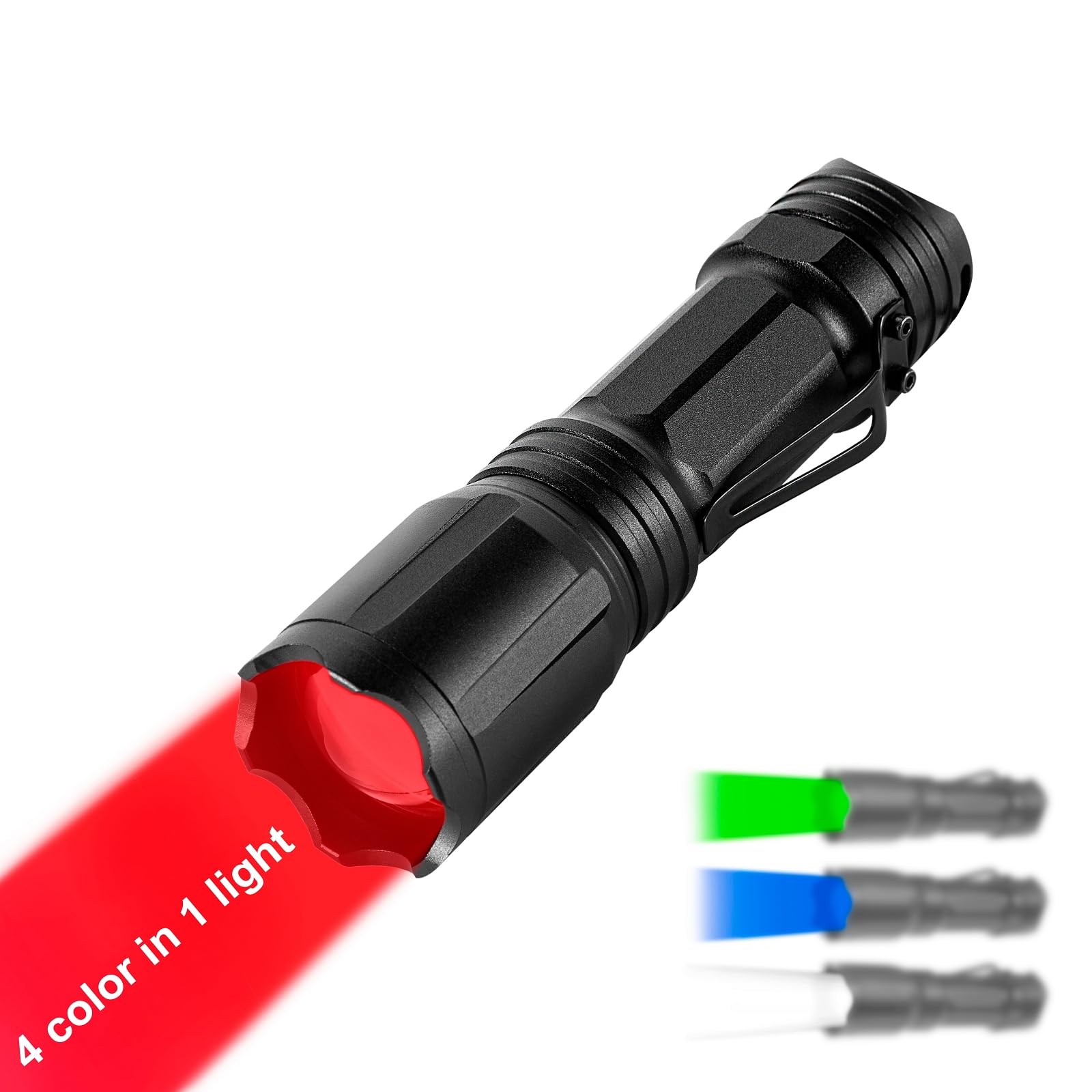 LUMENSHOOTER Lanterna vermelha com zoom atualizada, 4 cores em 1